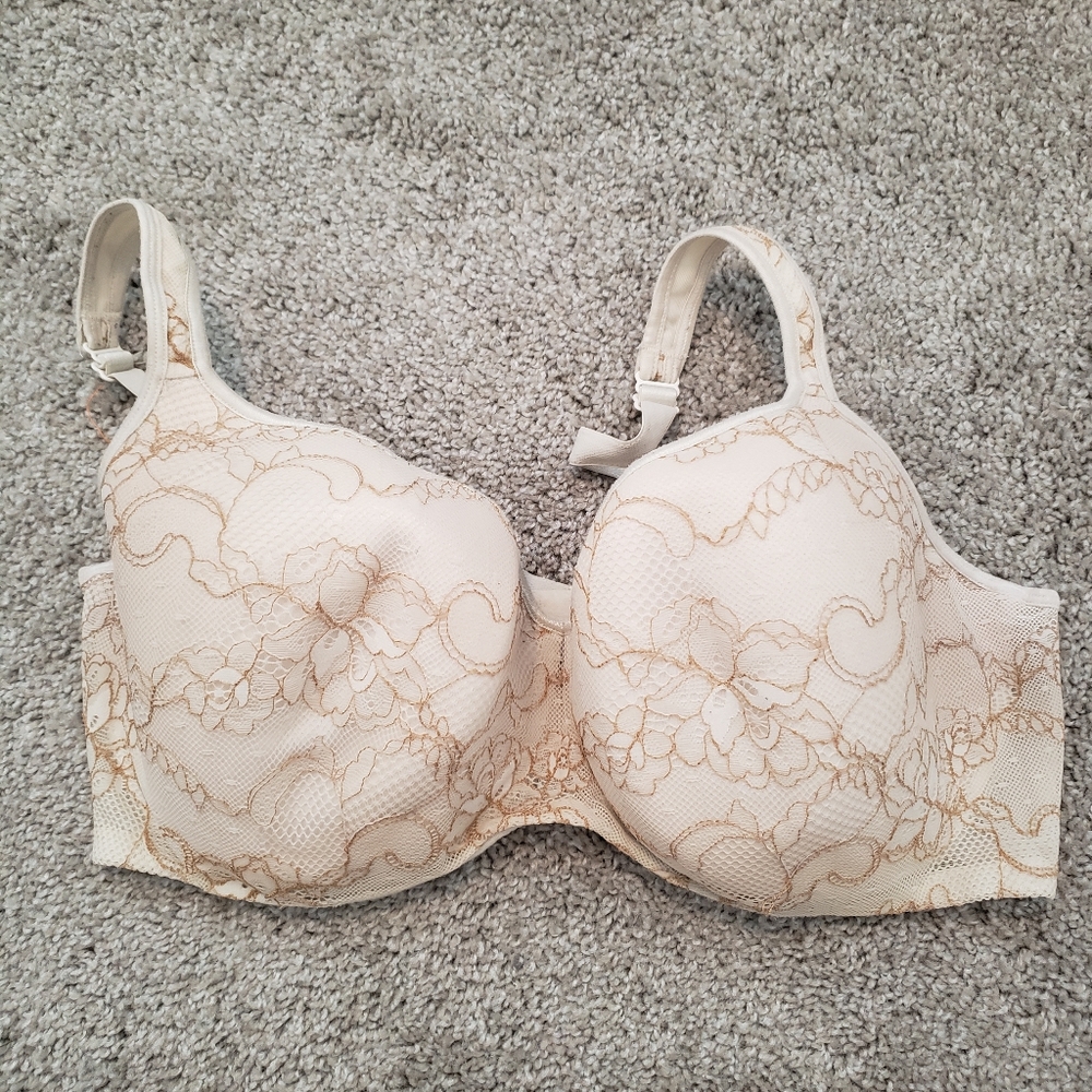 3- Tan Beige 40ddd Cacique Vanity Fair & Playtex Support Bras #474C Cotton - Picture 5 of 8